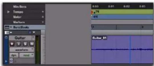 Avid Pro Tools 8.0 - Demi-écran de la fenêtre Edit - 1