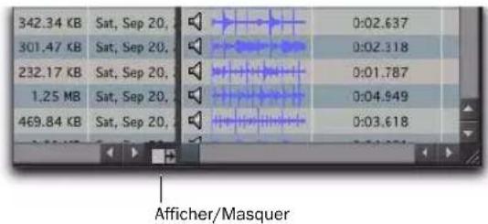 Avid Pro Tools 8.0 - Pour afficher ou masquer le volet de droite : - 1