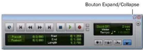 Avid Pro Tools 8.0 - Pour faire apparaître les commandes MIDI dans la fenêtre Transport, procédez comme suit : - 1