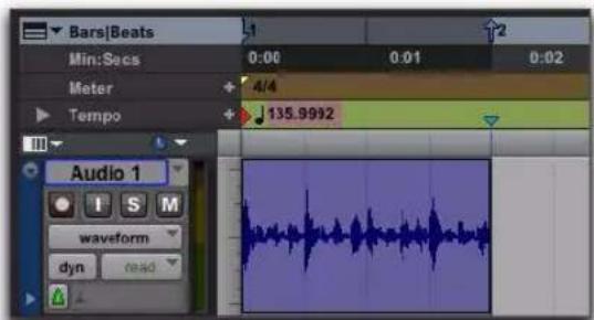 Avid Pro Tools 8.0 - Détermination du tempo d'une boucle de batterie d'une mesure et création des marqueurs Bar|Beat correspondants : - 2