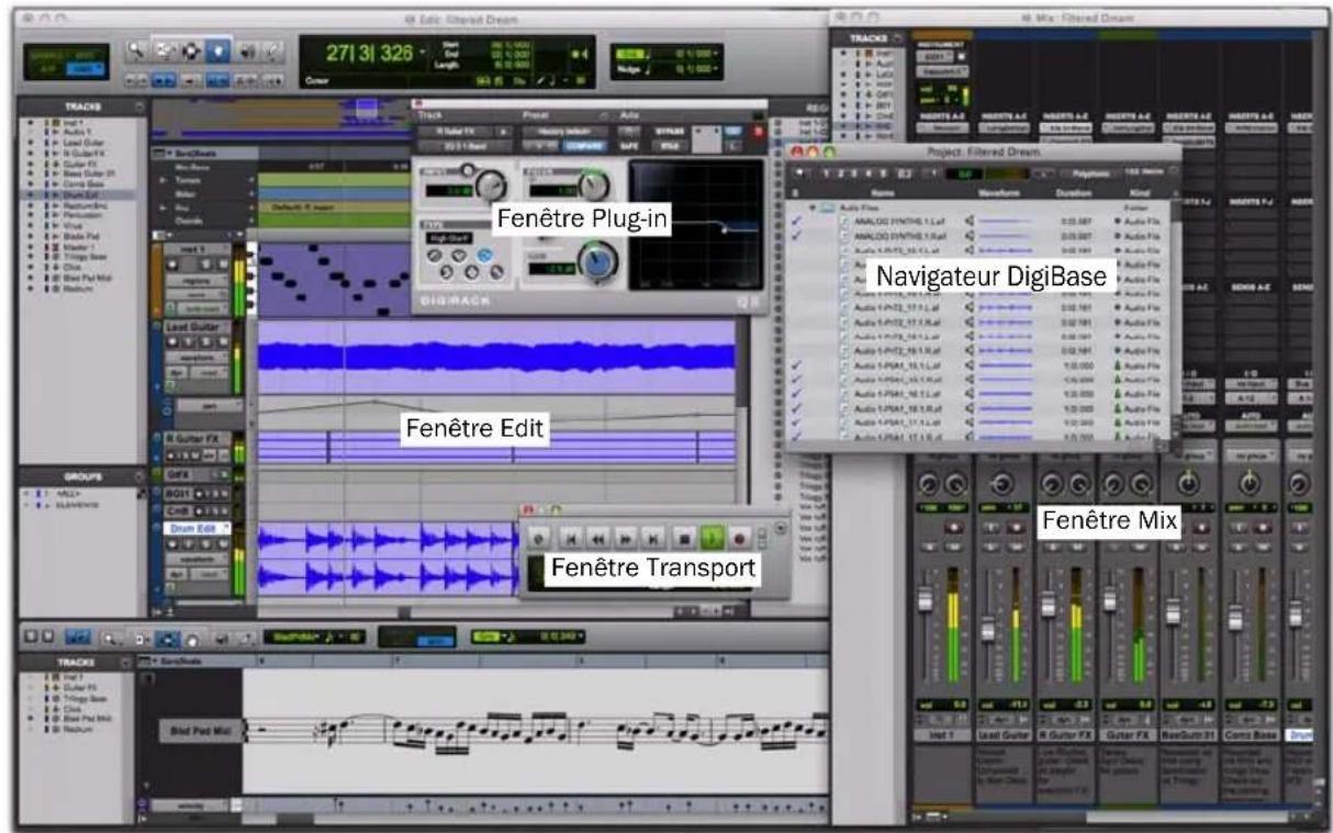Avid Pro Tools 8.0 - Chapitre 10 : fenêtres principales de Pro Tools - 1