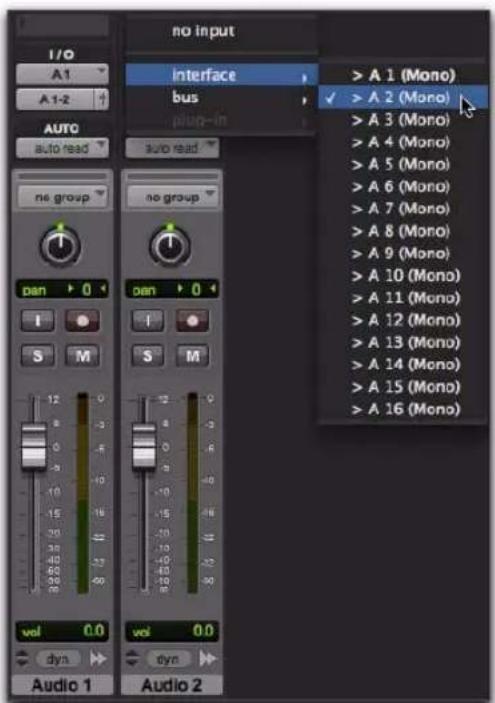 Avid Pro Tools 8.0 - Pour affecter une Interface d'E/S à une plste : - 1