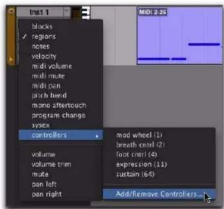 Avid Pro Tools 8.0 - Pour activer manuellement un contrôleur continu pour l'automation : - 1