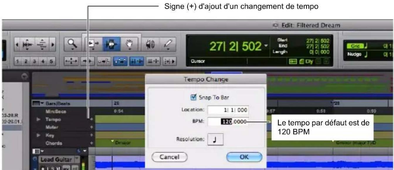 Avid Pro Tools 10.0 - Pour définiir le tempo, effectuez les opérations suivantes: - 1