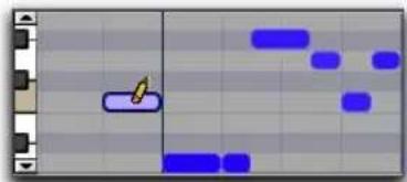 Avid Pro Tools 11.0 - Pour supprimer une note MIDI unique avec le Crayon : - 1
