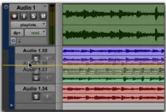 Avid Pro Tools 11.0 - Pour modifier l'ordre des lignes de playlist : - 1