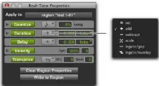 Avid Pro Tools 11.0 - Menu du mode Duration - 1