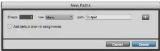 Avid Pro Tools 11.0 - Pour créer un bus et le mapper sur un chemin de sortie : - 1