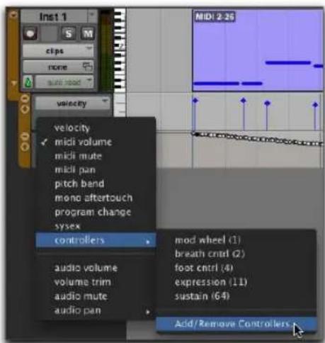 Avid Pro Tools 11.0 - Pour activer manuellement un contrôleur continu pour l'automation : - 2