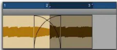 Avid Pro Tools 11.0 - Pour déplacer un clip par incrément et étendre le fondu enchaîné correspondant : - 2