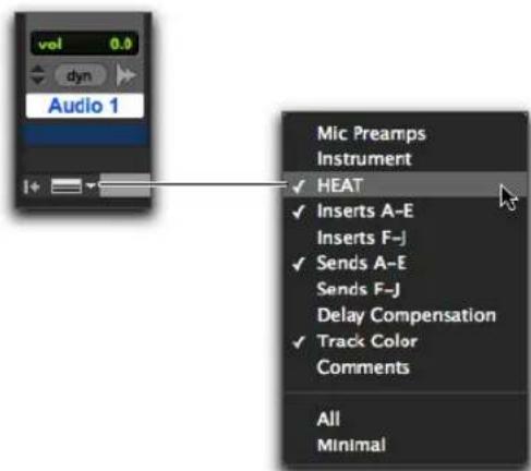 Avid Pro Tools 11.0 - Affichage et masquage des commandes de pistes HEAT - 1