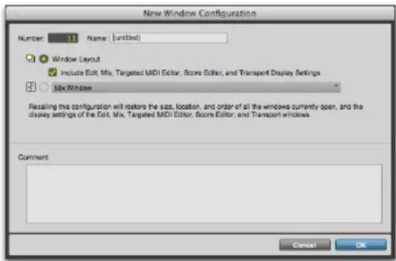 Avid Pro Tools 11.0 - Pour créer une configuration de fenêtres : - 1