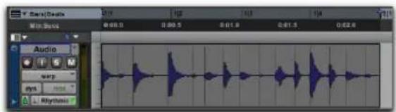 Avid Pro Tools 11.0 - Pour quantifier des événements Elastic Audio : - 1