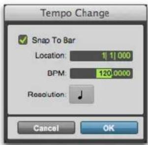 Avid Pro Tools 11.0 - Pour insérer un événement de tempo : - 2