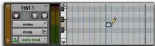 Avid Pro Tools 11.0 - Pour insérer une note MIDI sur une piste dans la fenêtre Edit : - 2
