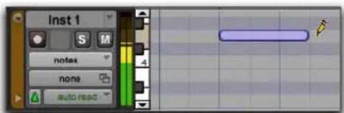 Avid Pro Tools 11.0 - Pour insérer une note MIDI sur une piste dans la fenêtre Edit : - 5