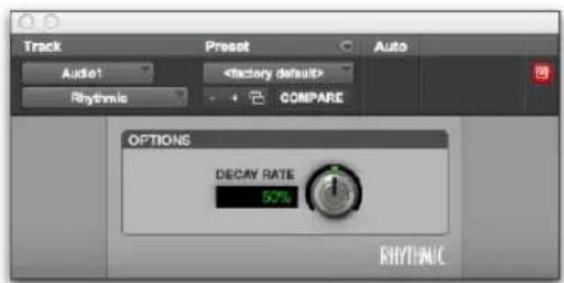 Track Audi1 Rhythmic Preset COMPARE AUTO OPTIONS DECAY RATE 50% RHYTHNIC