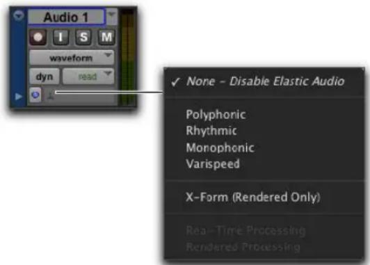 Avid Pro Tools 11.0 - Activation du traitement Elastic Audio sur les pistes - 1