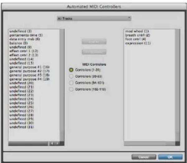 Avid Pro Tools 11.0 - Pour activer manuellement un contrôleur continu pour l'automation : - 4