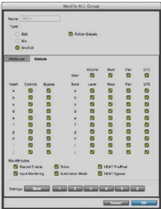 Avid Pro Tools 11.0 - Pour modifier les paramètres du groupe « All » dans Pro Tools HD : - 1