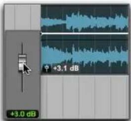 Avid Pro Tools 11.0 - Pour augmenter ou réduire le gain du clip d'un clip unique : - 1