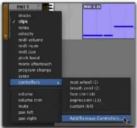 Avid Pro Tools 11.0 - Pour activer manuellement un contrôleur continu pour l'automation : - 1