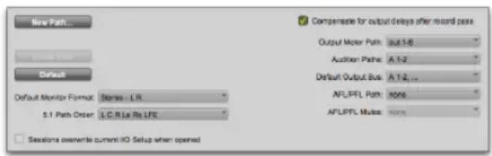 Avid Pro Tools 11.0 - Options d'I/O Setup - 1