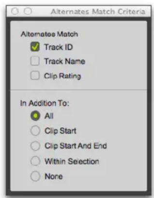Avid Pro Tools 11.0 - Critères de correspondance - 1