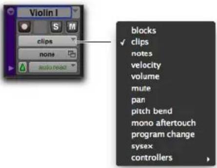 Avid Pro Tools 11.0 - Pour sélectionner une vue de piste : - 5