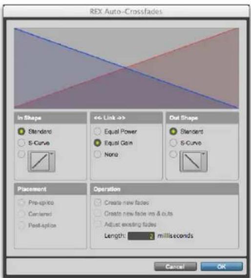 Avid Pro Tools 11.0 - Préférence d'édition des fondus - 1