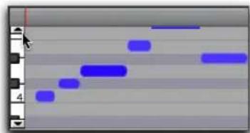 Avid Pro Tools 11.0 - Vue Notes pour les pistes MIDI et d'instrument - 3