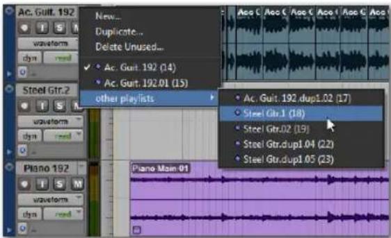 Ac. Guit. 192 New... Duplicate... Delete Unused... Ac. Guit. 192 (14) Ac. Guit. 192.01 (15) other playlists Ac. Guit. 192.dup1.02 (17) Steel Gtr.1 (18) Steel Gtr.02 (19) Steel Gtr.dup1.04 (22) Steel Gtr.dup1.05 (23) Piano Main-01
