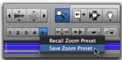 Recall Zoom Preset Save Zoom Preset