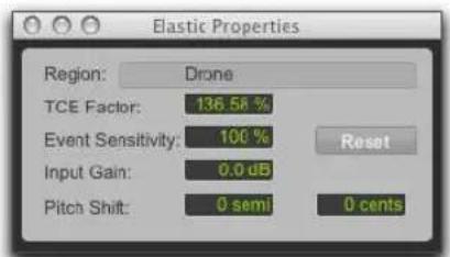 Avid Pro Tools 11.0 - Fenêtre Elastic Properties - 2