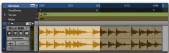 Audio Durchivalts Tempo Mater Drum Edit waveform dyn 0:00 0:01 0:02 4:03 0:04 1 J29 0.01 0.02 0.03 0.04