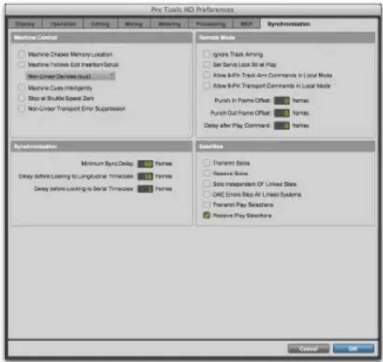 Avid Pro Tools 11.0 - Préférences de synchronisation - 1