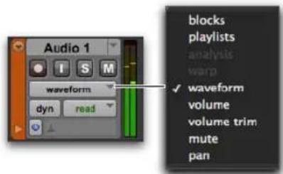 Avid Pro Tools 11.0 - Pour sélectionner une vue de piste : - 1