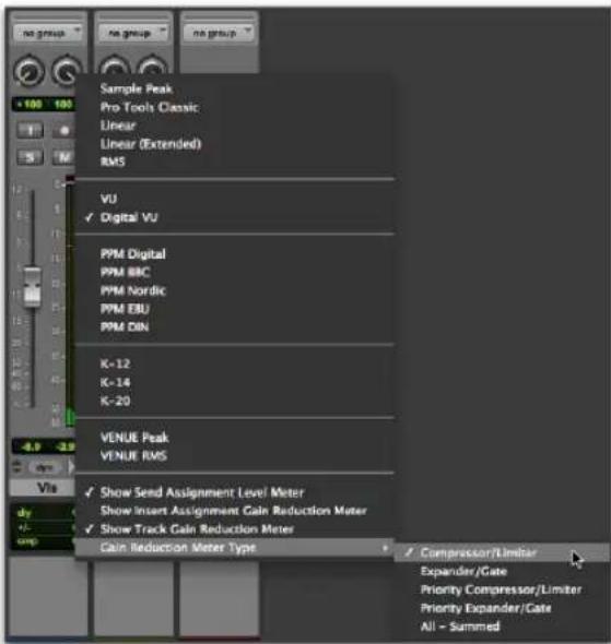 Avid Pro Tools 11.0 - Pour configurer le type d'indicateur de réduction de gain, effectuez l'une des opérations suivantes : - 1
