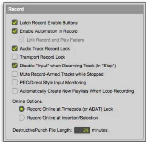 Avid Pro Tools 11.0 - Paramètres de transport et d'enregistrement - 1