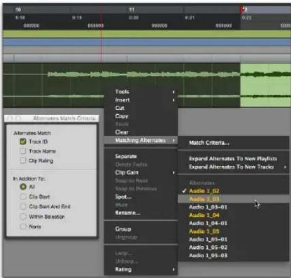 Avid Pro Tools 11.0 - Pour sélectionner une prise alternative : - 1