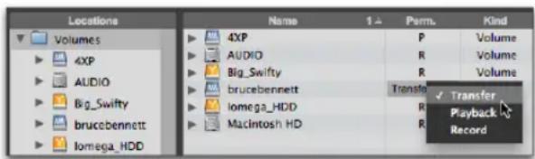 Avid Pro Tools 11.0 - Pour redéfinir les permissions d'un volume : - 1