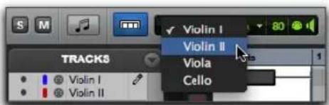 Avid Pro Tools 11.0 - Pour insérer des notes MIDI sur une piste spécifique du volet Notes : - 1