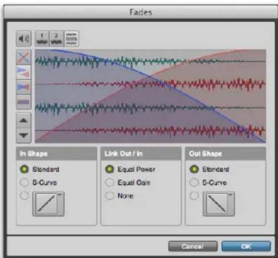 Avid Pro Tools 11.0 - Boîte de dialogue Fades - 2