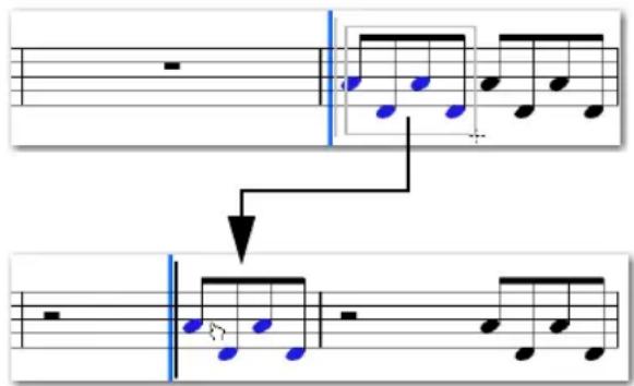 Avid Pro Tools 11.0 - Pour déplacer des notes vers un autre emplacement temporel : - 1