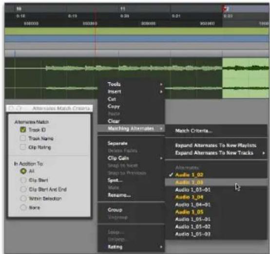 Avid Pro Tools 11.0 - Pour sélectionner une prise alternative : - 1