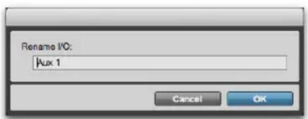 Avid Pro Tools 11.0 - Pour renommer un chemin d'E/S à partir de la fenêtre Edit ou Mix : - 1