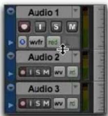 Avid Pro Tools 11.0 - Pour redimensionner la hauteur d'une piste dans la fenêtre Edit : - 1