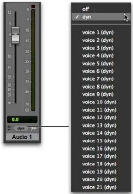 Avid Pro Tools 11.0 - Pour assigner une voix à une piste : - 1