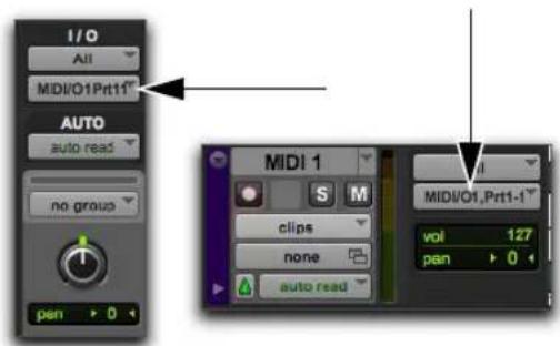 I/O All MIDI/O1Prt11* AUTO auto read no group pen MIDI 1 S M clips none auto read MIDI/O1,Prt1-1* vol 127 pen 0