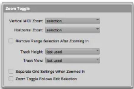 Avid Pro Tools 11.0 - Pour modifier les préférences du changement de zoom : - 1